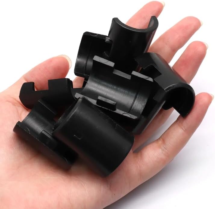 Moicstiy 100 Pack 3/4 Inch Wire Shelving Shelf Lock Clips, Plastic Shelving Clips Replacement Black Sleeve Shelf Clips for Less Than 3/4 Inch Pole(50 Pair) - Image 4